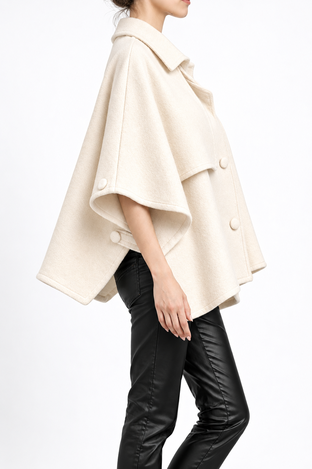 Mia Wool Cape in cream