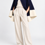 Rachel Two-Tone Wool Cape in blue navy