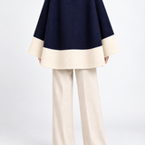 Rachel Two-Tone Wool Cape in blue navy