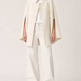 Rachel Wool Cape in cream, front view