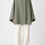 Rachel Wool Cape in green sage