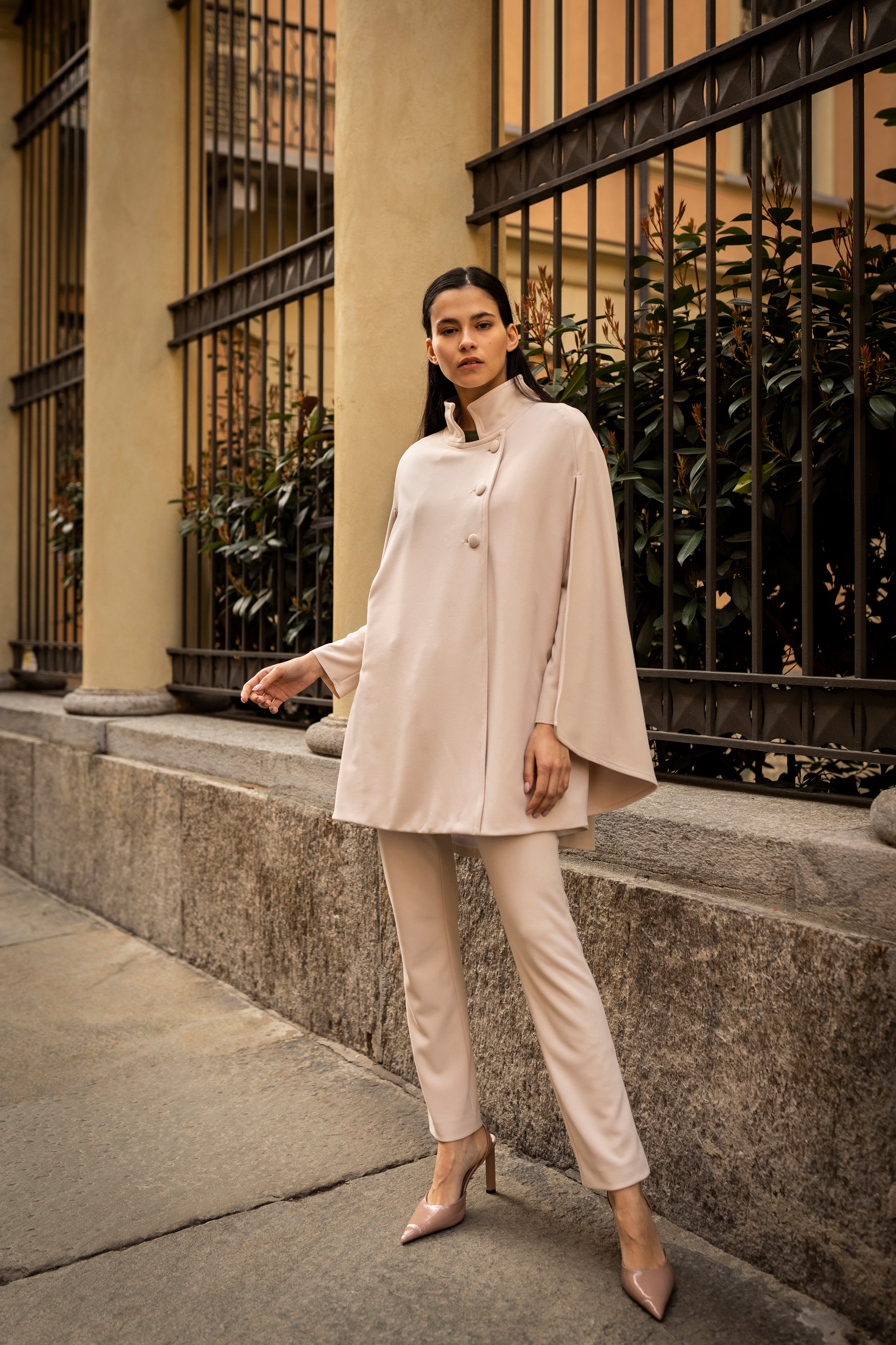 Rachel Microfiber Cape — cream — Marta Scarampi