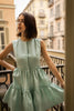The Elena Linen Dress - Teal Green