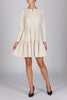 The Elena Corduroy Dress w/sleeve - Cream
