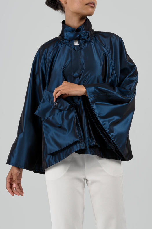 Audrey Waterproof Cape — blue — Marta Scarampi