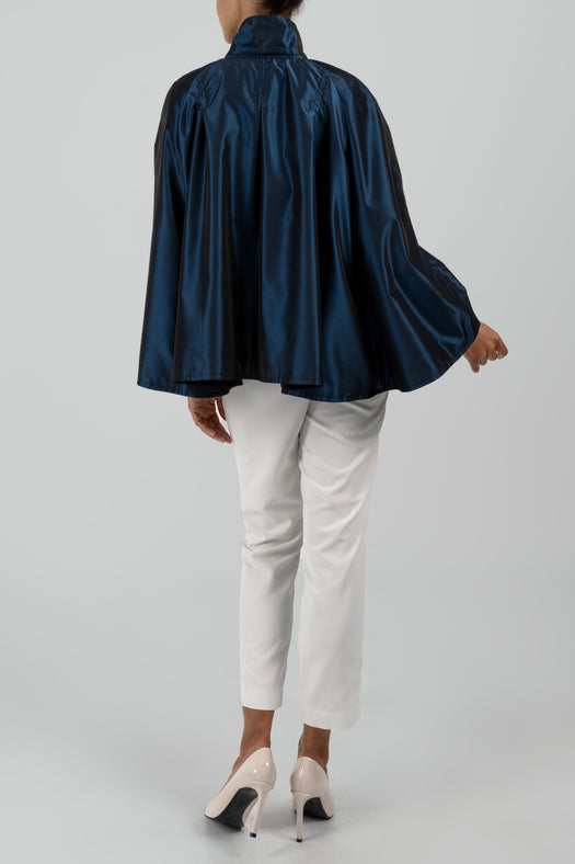 Audrey Waterproof Cape — blue — Marta Scarampi