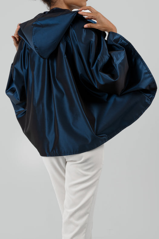 Audrey Waterproof Cape — blue — Marta Scarampi