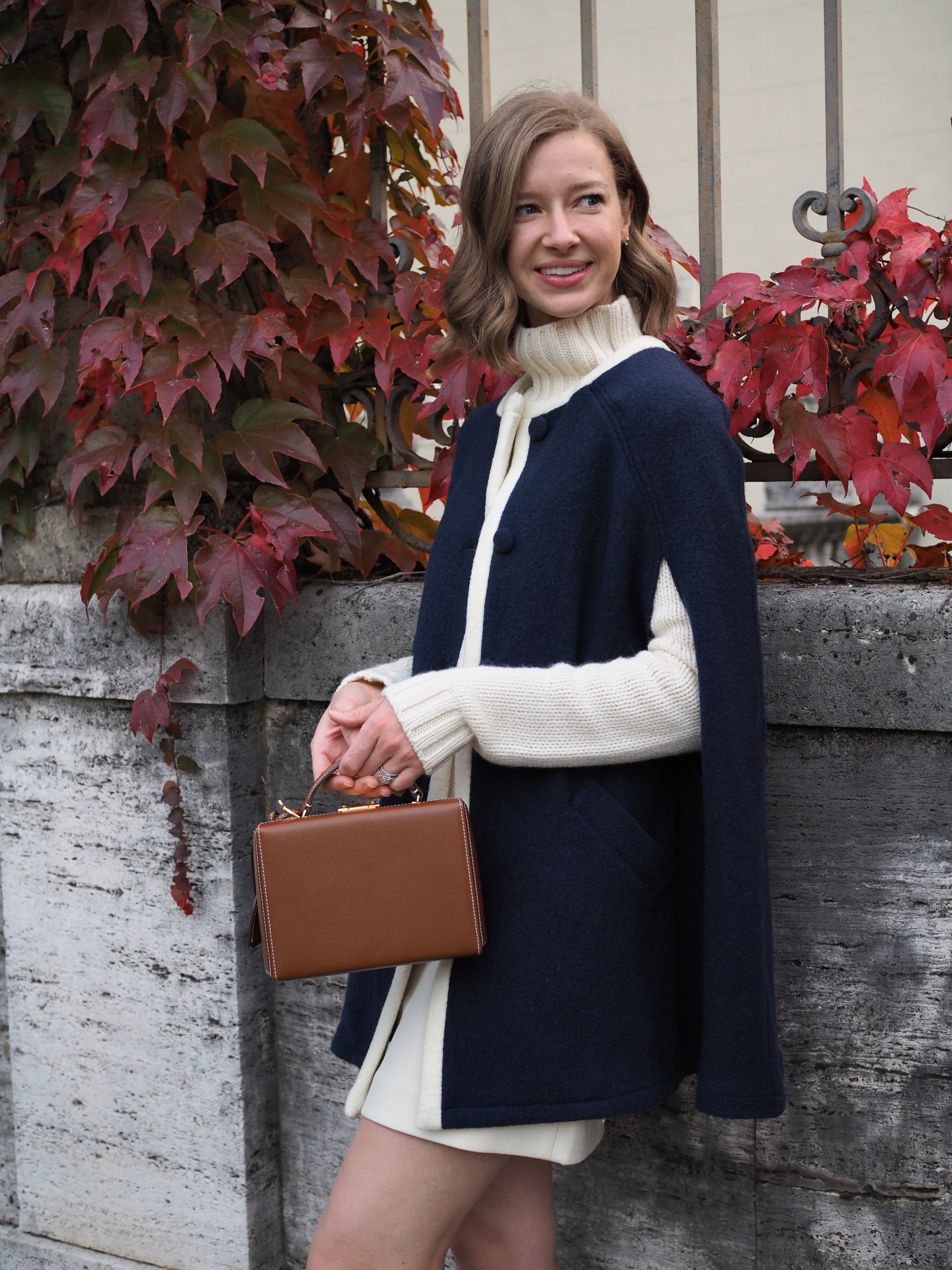 Giulia Wool Cape — blue navy limited edition — Marta Scarampi