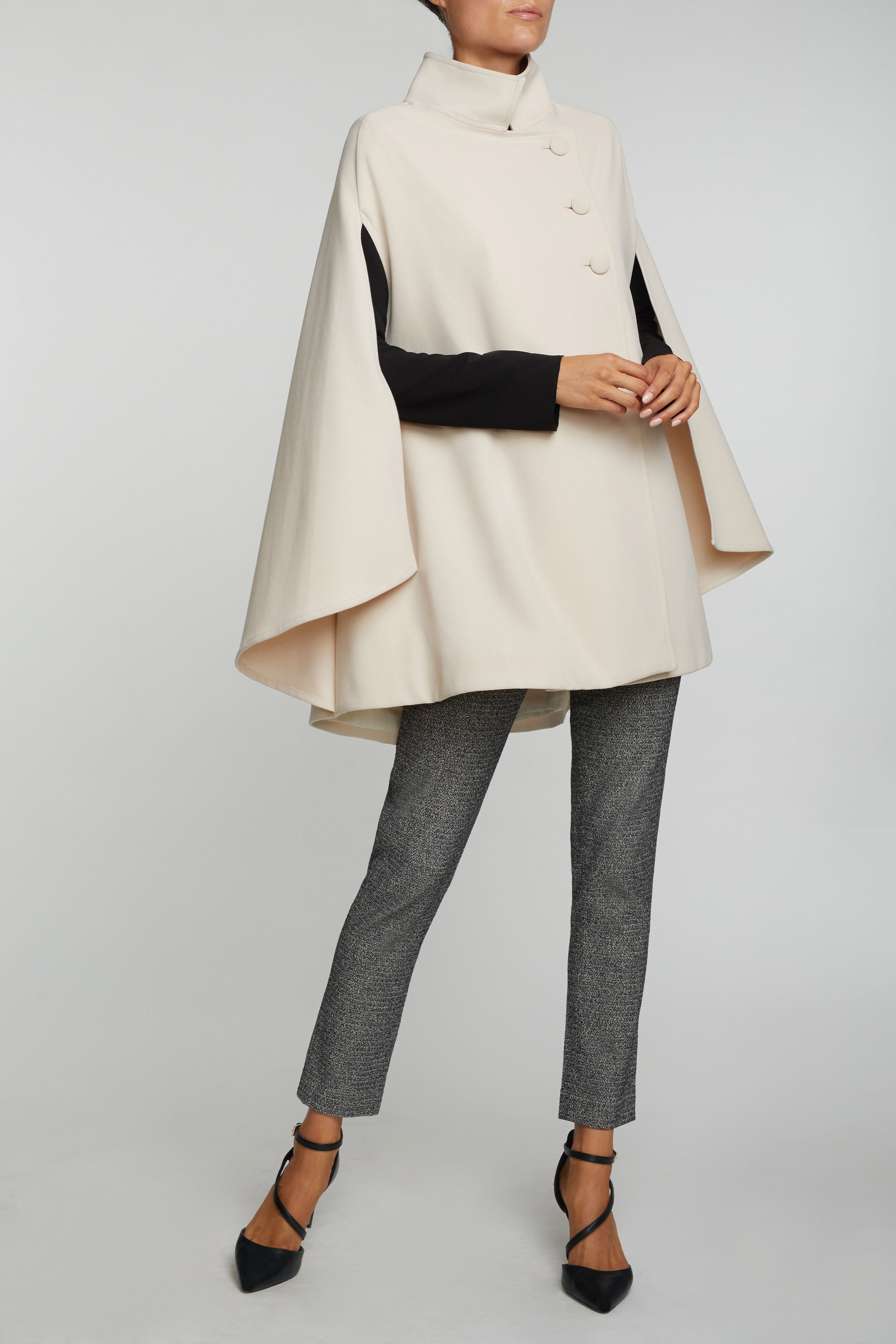Rachel Microfiber Cape — cream — Marta Scarampi